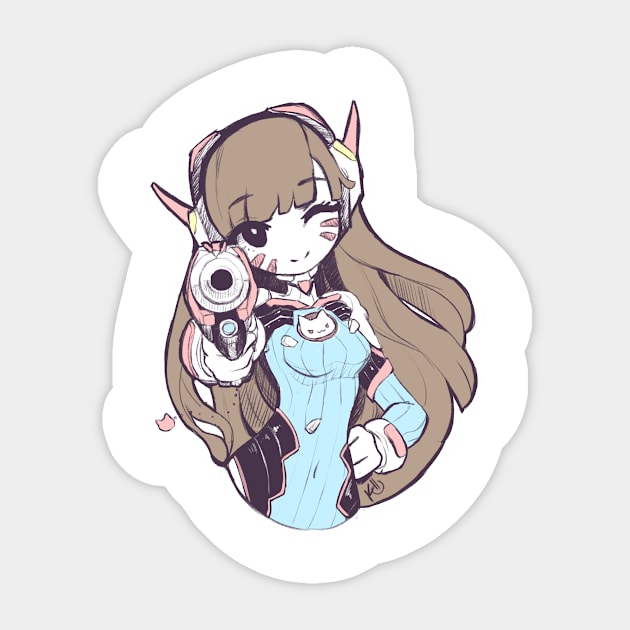 D.Va Sticker by k3lly01